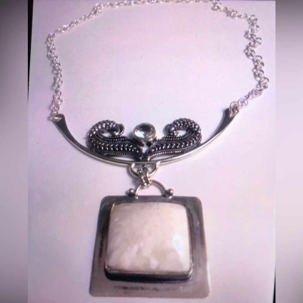 Moonstone 925 Stamped Sterling Silver Necklace